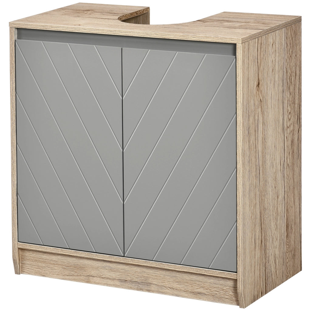 Mobile Bagno Sottolavabo ¨C zephmum ¨C 60x30x59.8 cm Legno Rovere Grigio