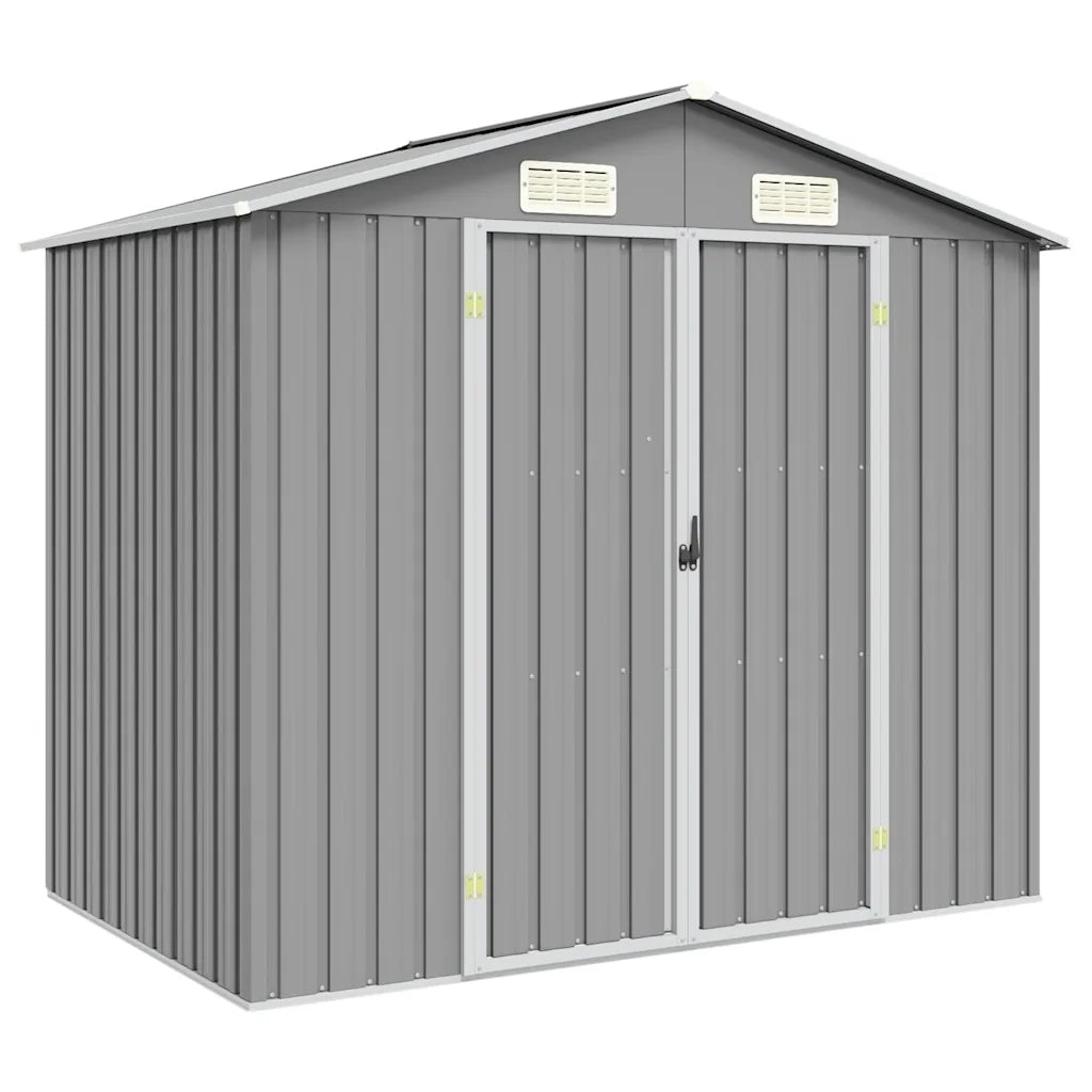 Capanno da Giardino Grigio 205x129x183 cm in Acciaio Zincato  cod mxl 65898