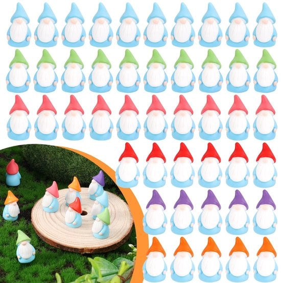 Miniature Hars Figuretti 60 Pezzi - Decorazione per Esterno - Statue per Giardino - Colorate - 2x1.1cm - Decorazione per Giardino