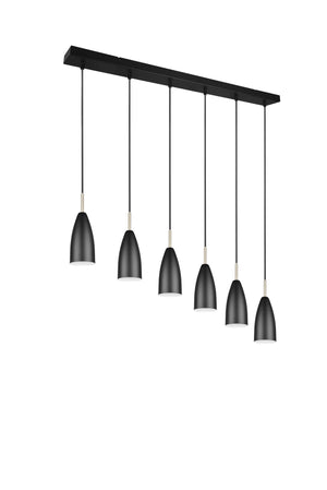 Lampada a Sospensione da Interno  E14 in Metallo Nero Opaco