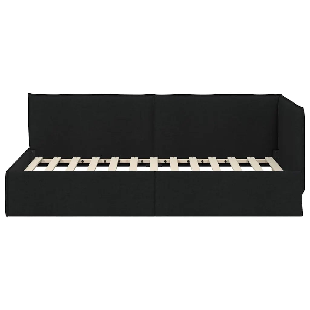 Cornice del letto ad angolo Nero 80 x 200 cm Tessuto 42016449
