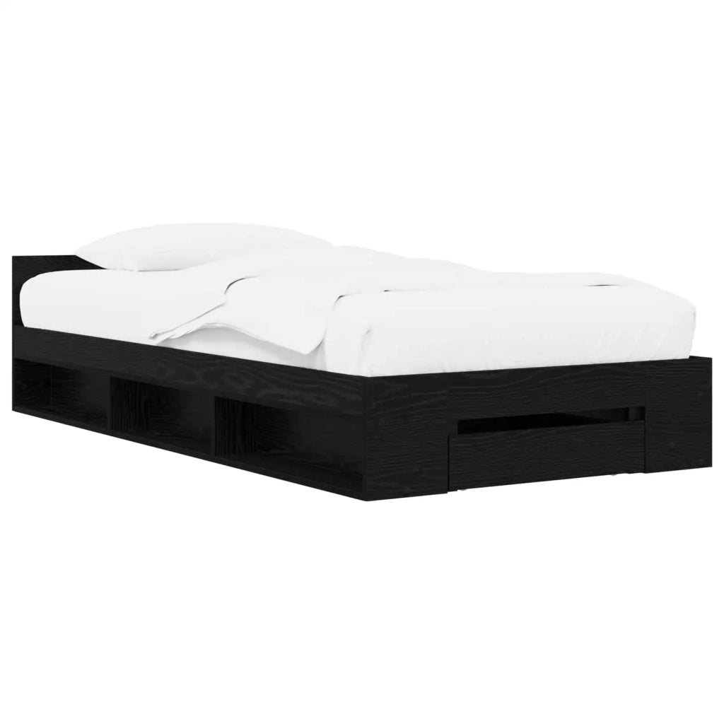 Telaio del letto con storage Rovere Nero 80 x 200 cm 3429603