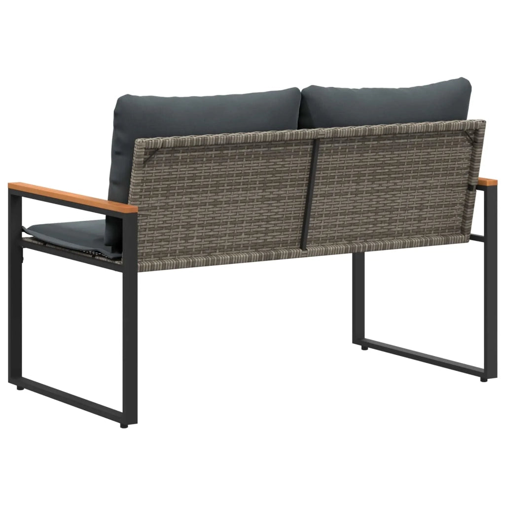 panchina Grigio e Grigio Scuro 115 x 65 x 72 cm Rattan