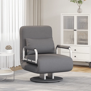 Sedia Girevole e Divano Letto-Sofa Letto-Daybed Grigio Scuro in Tessuto