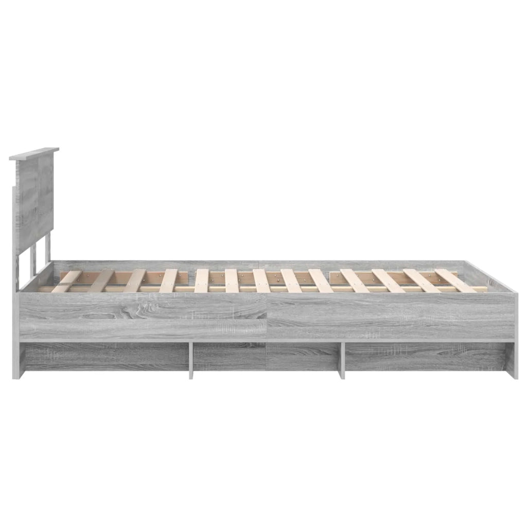 Struttura del letto con testiera-Giroletto con Testiera Grigio Sonoma 120 x 123 cm 459527