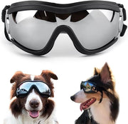 Abbigliamento per cani - Visiera per cani - Protezione UV - Protezione solare per cani - Impermeabile - Resistente al vento - Cintura regolabile - Adatto per guidare, andare in moto, nuotare, surfare - Adatto per cani grandi e medi - Nero