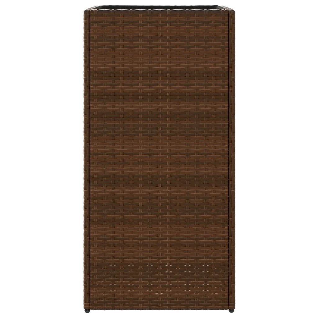 Fioriera da Giardino Marrone 40x40x80 cm in Polyrattan