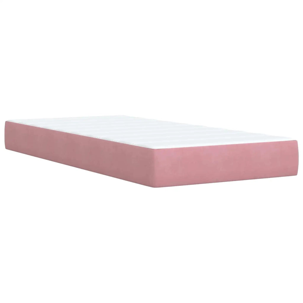 Letto box spring con materasso Rosa 90 x 190 cm Velluto 3454516