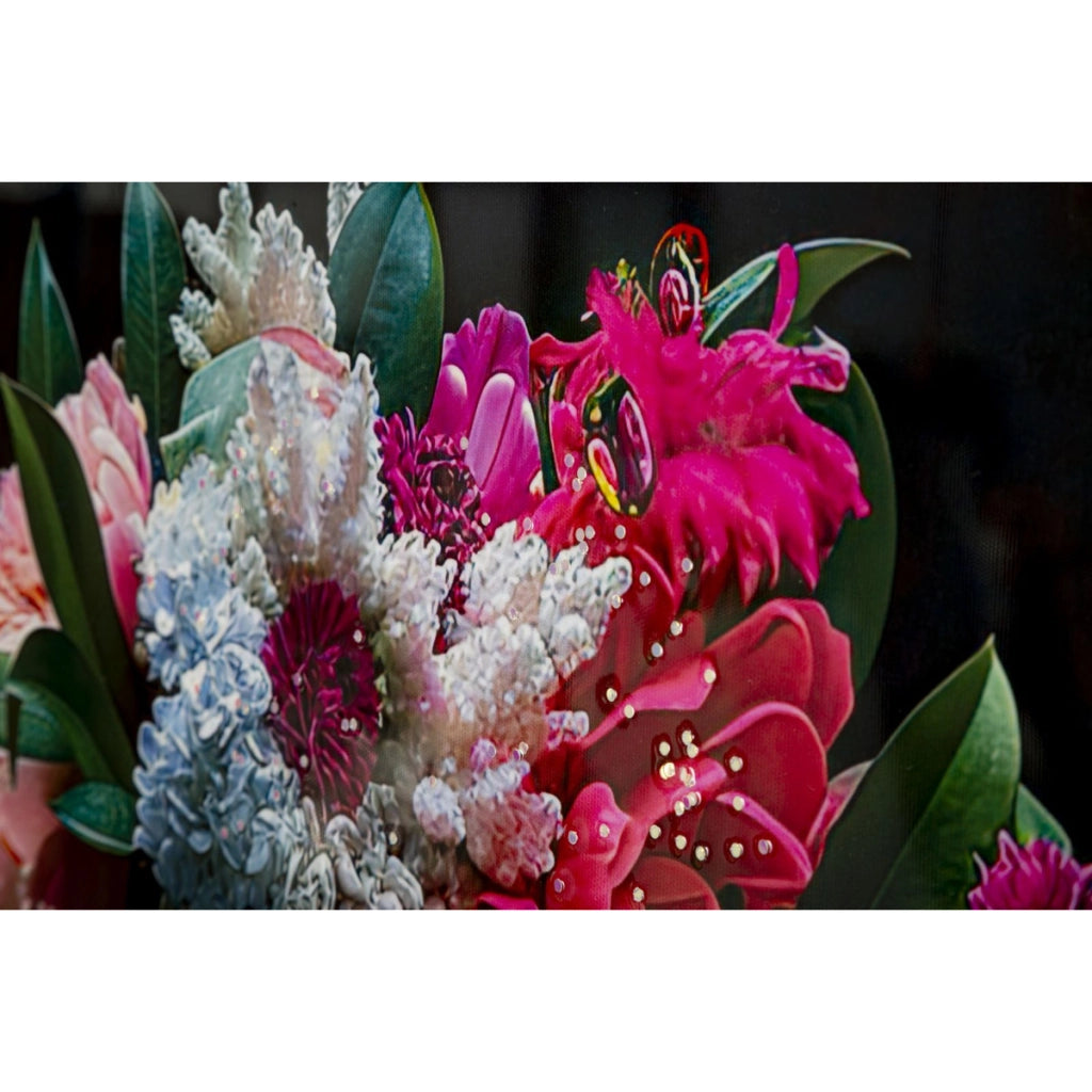 Stampa su Tela Fiori, Multicolore, Tessuto, 102x52x4 cm