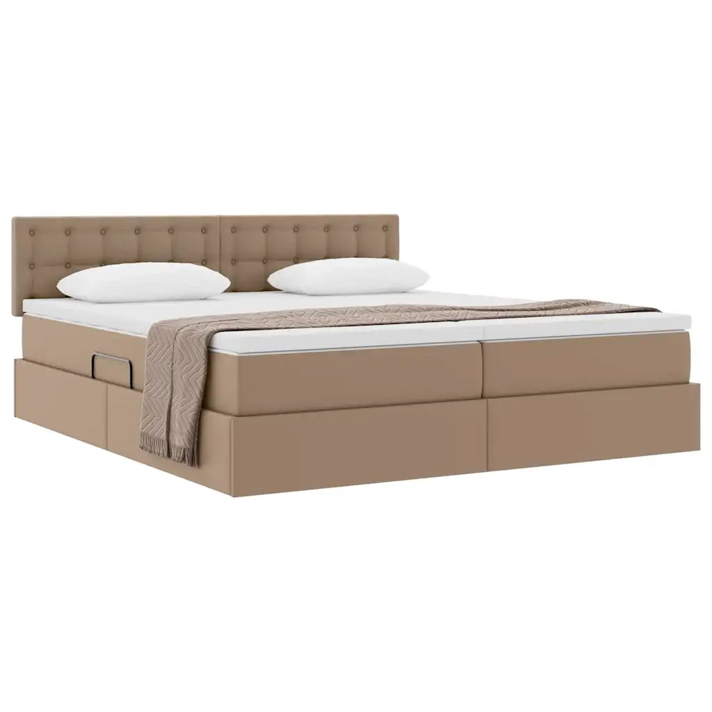 Letto con Contenitore Cappuccino 180 x 200 cm Pelle Sintetica 3370908