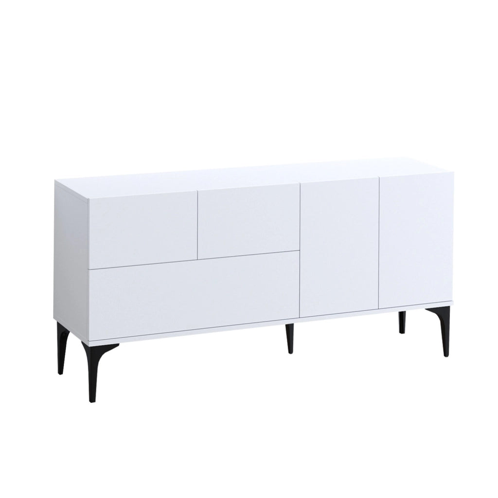 Credenza in legno "Ginny" - 150 x 35 x 75 cm - Bianco