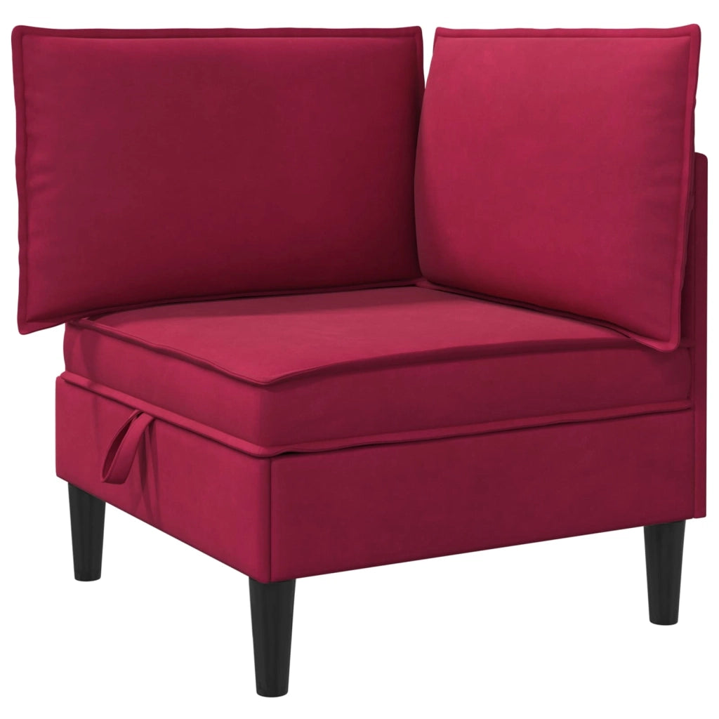 Set di mobili per il soggiorno 3 pcs Rosso Vino Velluto