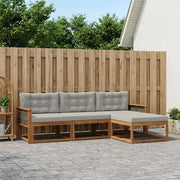 Set di divani da esterno 4 pz Naturale e Grigio chiaro 3382459