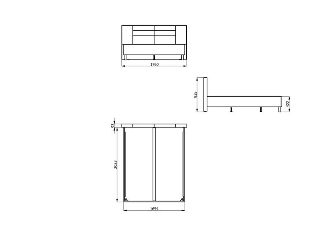 Letto Matrimoniale Maida, Letto Matrimoniale Testiera Imbottita, Marrone Rovere Grigio