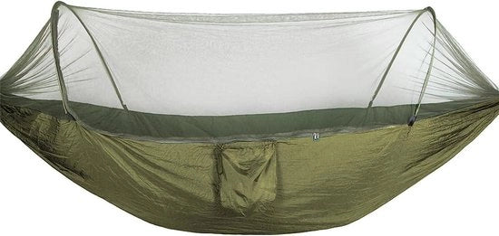 Hangmat grande 250 x 120 cm - hangmat trasportabile con rete contro insetti per viaggi in zaino - hangmat da front line per avventure all'aperto