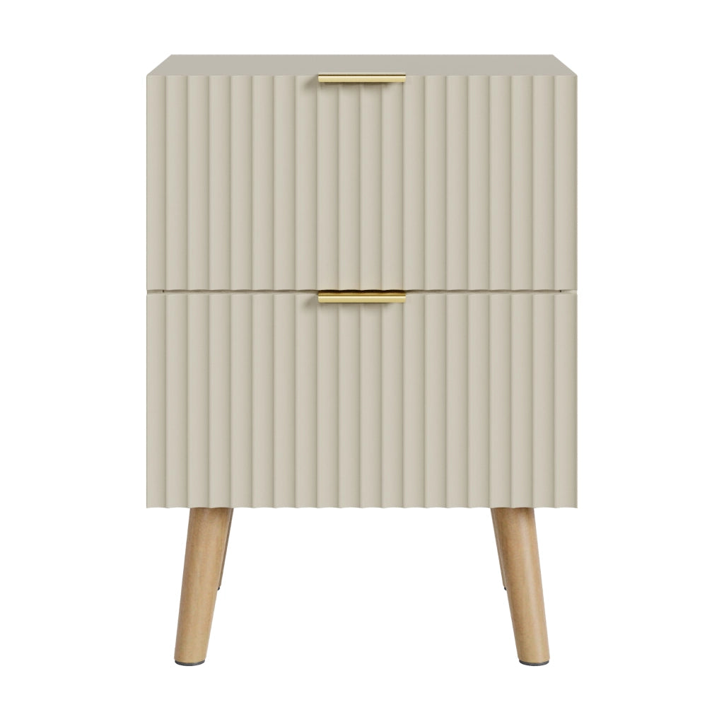 Comodino Nand con 2 Cassetti 55x40x30 cm color Sabbia [en.casa]