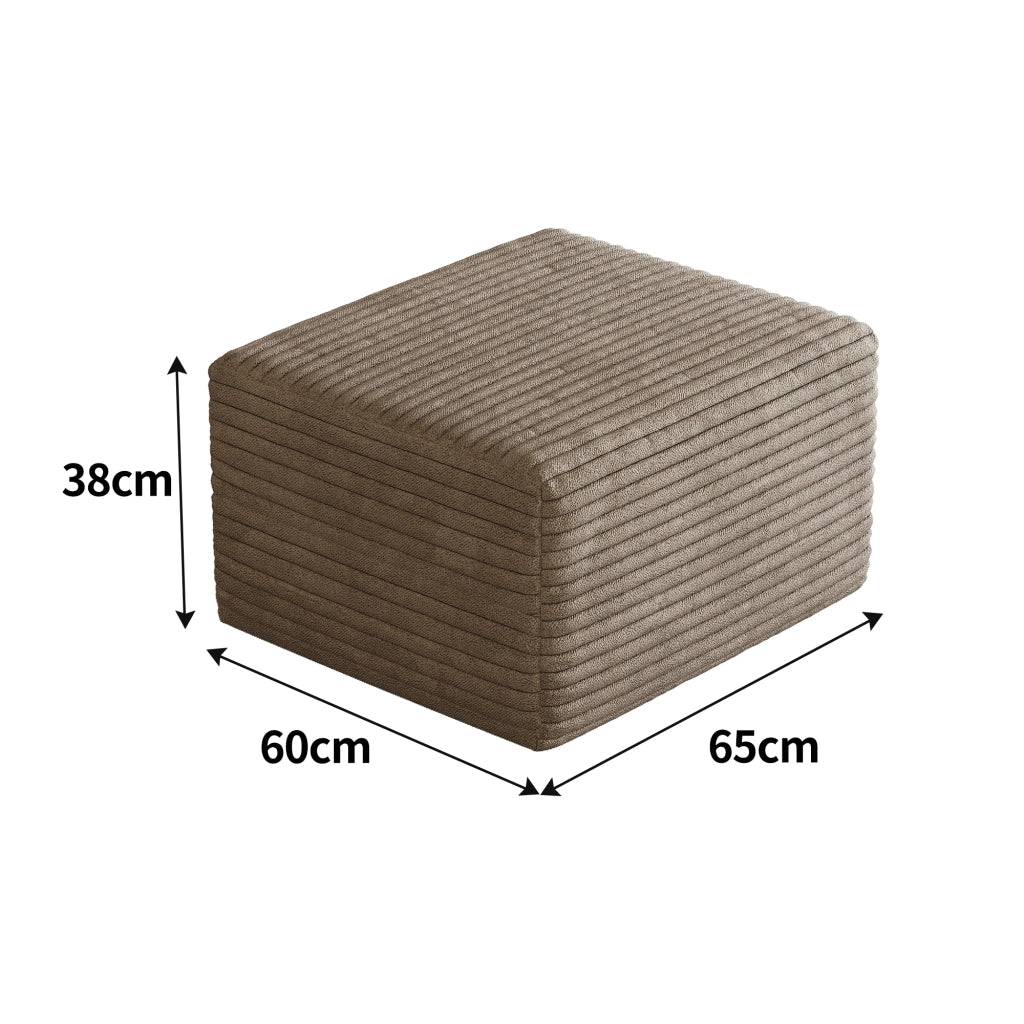 Poltrona Pouf con Schiuma ad Alta Resilienza, in Tessuto, Camel