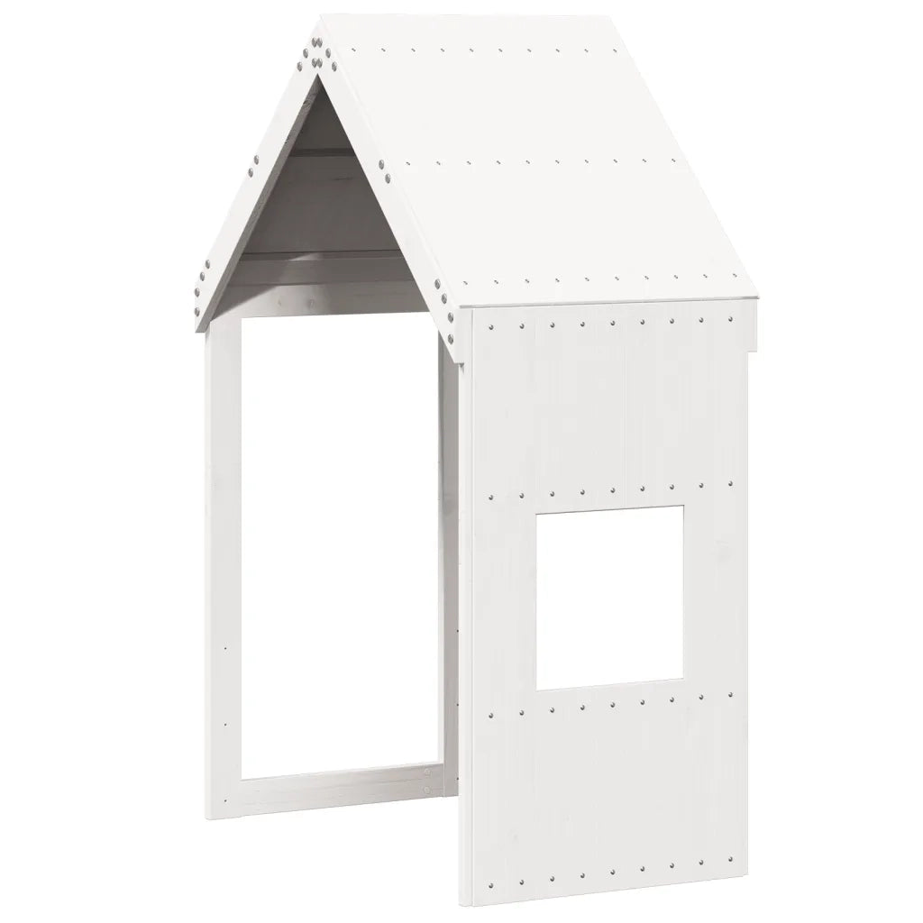 Letto singolo | Letto per adulti | Letto a Castello con Tetto Bianco 75x190 cm Legno Massello Pino