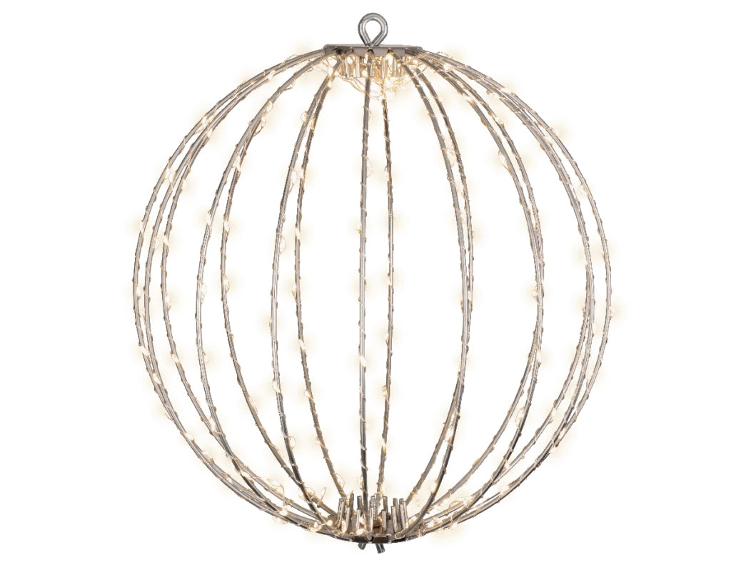 Cornice luce sfera metallo 28cm 192 LED argento
