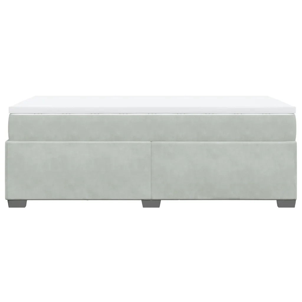 Giroletto a Molle con Materasso Grigio Chiaro 90x190 cm Velluto 3285251