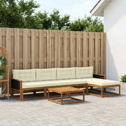 Set di divani da esterno con cuscino 6 pcs Naturale e Crema 3382493