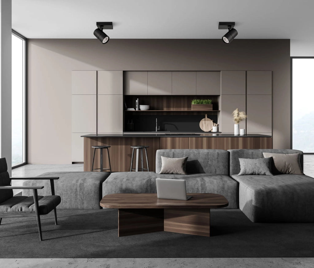 Faretto parete/soffitto Italux Laconi GU10 nero orientabile