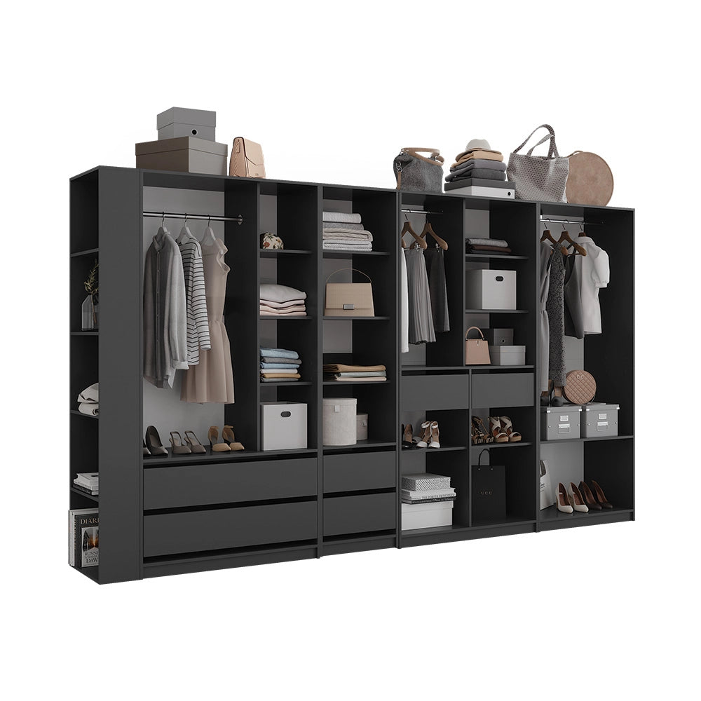 Armadio Elmo Antracite 50 x 200 cm Set di 5 Vicco