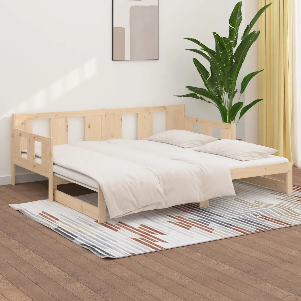Dormeuse Estraibile in Legno Massello di Pino 2x(90x190) cm 820292