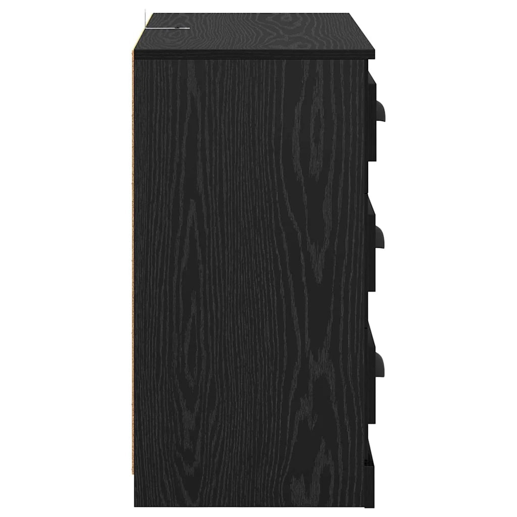 Credenza | Sideboards con cassetto 2 pcs Rovere Nero 70 x 35,5 x 67,5 cm