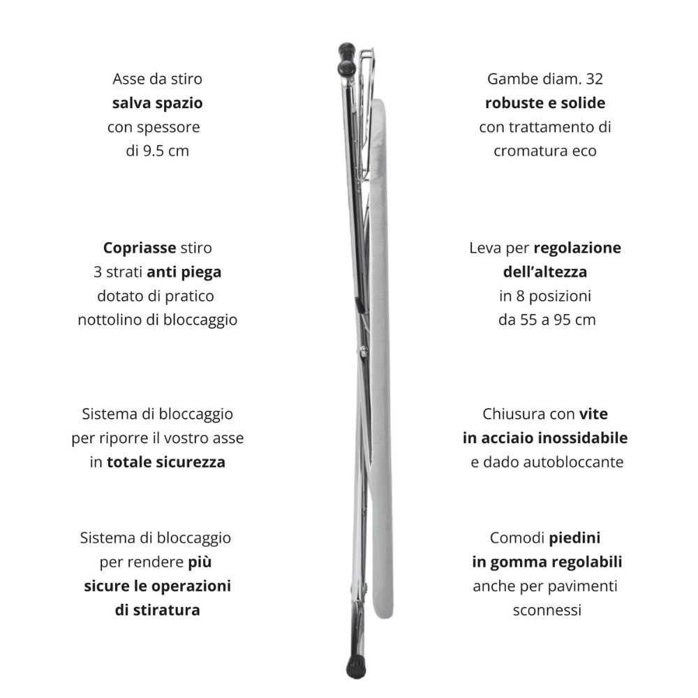 Asse da stiro festival basic con stiramaniche regolabile