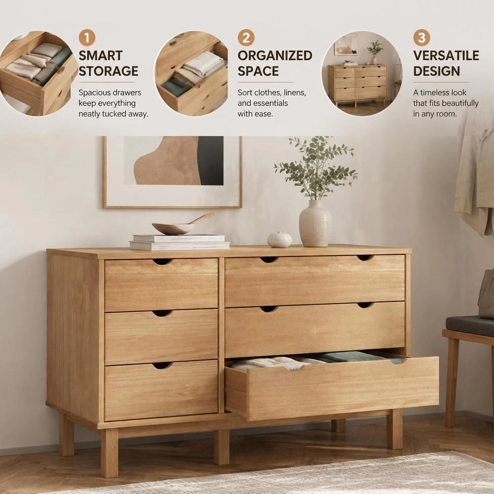 OTTA Drawer Unit 111x43x73.5 Cm Solid Pine Wood