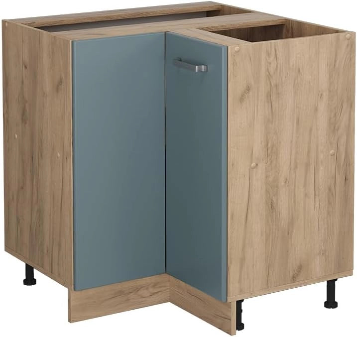 Mobile ad angolo cucina R-Line, Grigio-blu, 75.6 cm senza piano di lavoro, per la libera combinazione all'interno di sistemi cucina modulari