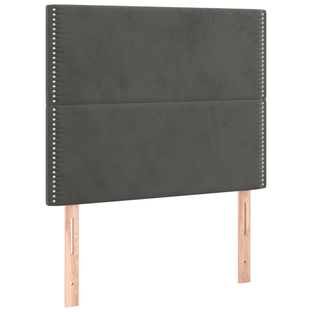Letto a Molle con Materasso e LED-Struttura Letto con Materasso Grigio Scuro 100x200 cm 569810