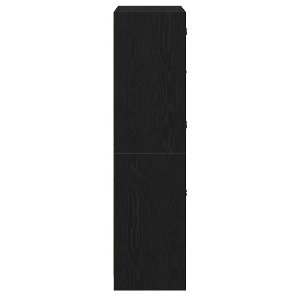 Credenza-Buffet-Armadio da cucina Nero 68 x 37 x 142 cm Legno multistrato
