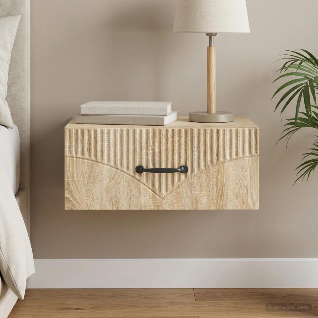 Mobiletto da notte a muro Rovere Sonoma 49 x 34,5 x 20 cm 898959