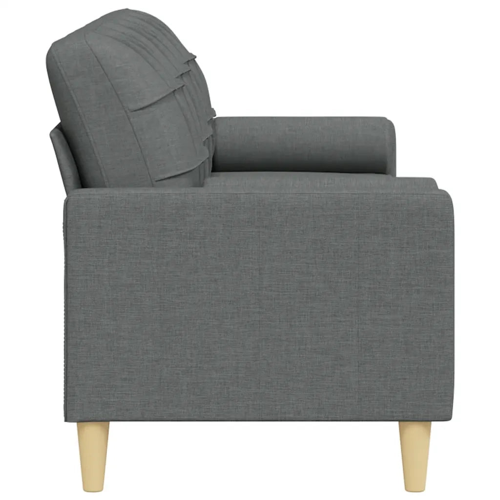 Divano a 3 Posti con Cuscini Grigio Scuro 210 cm in Tessuto 3278202