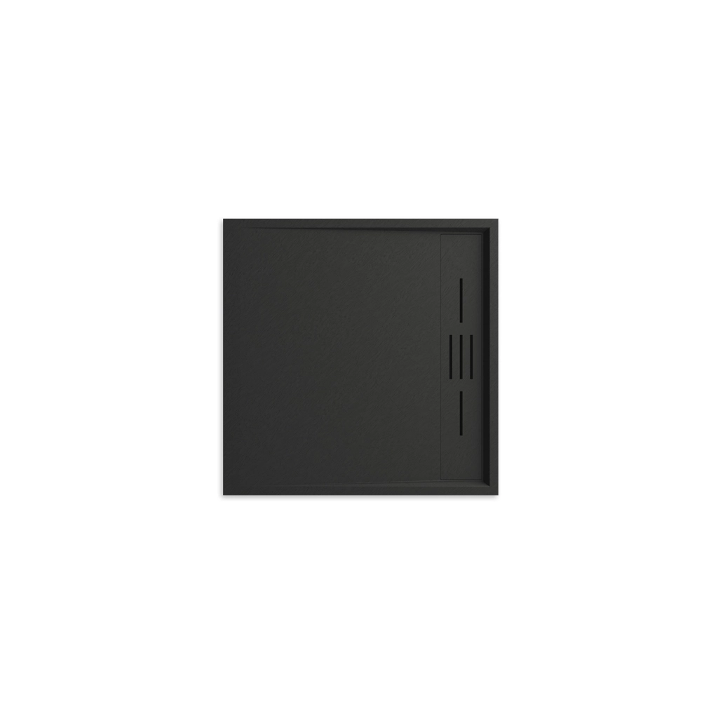 Piatto doccia 80x80 effetto pietra colore nero | Spanios