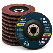 Set 10 Dischi Lamellari Abrasivi 115 mm Grana 40/60/80 80