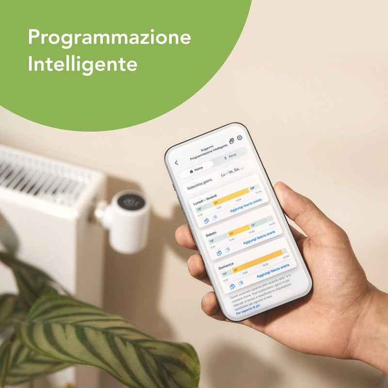 Tado Testa termostatica Intelligente X add-on. Controllo multistanza. Wi-fi. Matter. Assistenti vocali google e alexa