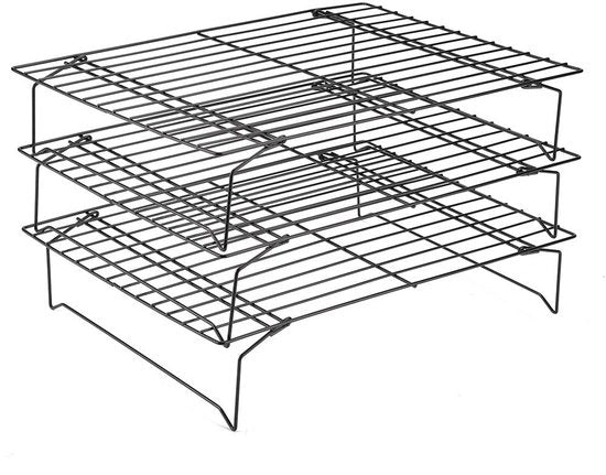 Sistema di raffreddamento a 3 livelli in acciaio inossidabile - Griglia di raffreddamento - Strato antiscivolo - Raffreddamento uniforme - Disegno a filo - Supporto perfetto