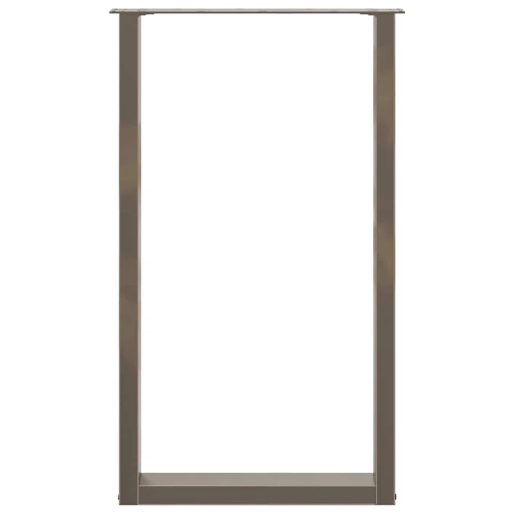 Set di 2 gambe per tavolo da bar a forma di U 60 x 100 cm stabili e moderne in acciaio naturale 02_0057479