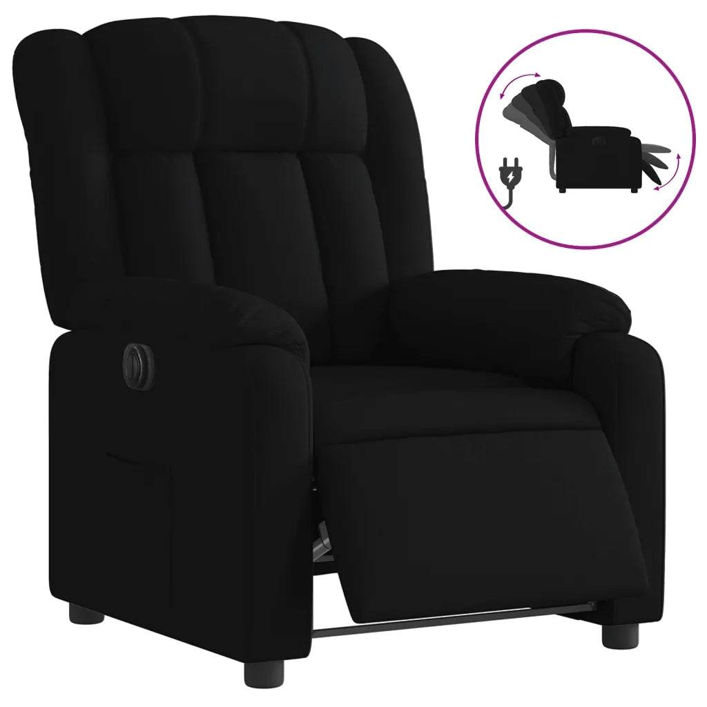 Poltrona | Sedia Relax Elettrica Reclinabile Nera in Tessuto