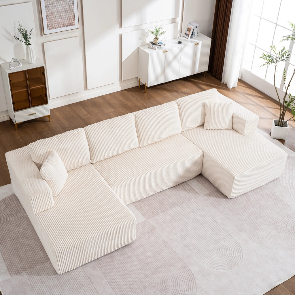 Divano Modulare U a 3 Posti ¨C Xylo ¨C Tessuto, con Chaise Longue