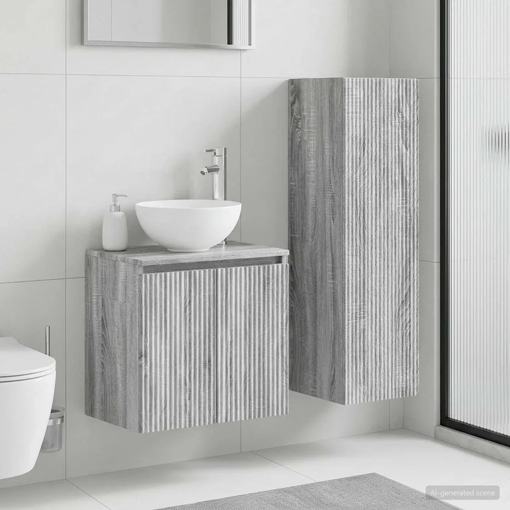 Set di mobili per il bagno 2 pz Sonoma grigio 3406119