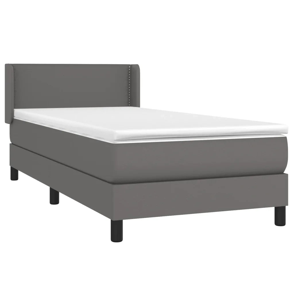 Giroletto a Molle con Materasso Grgio 80x200 cm in Similpelle 3130689