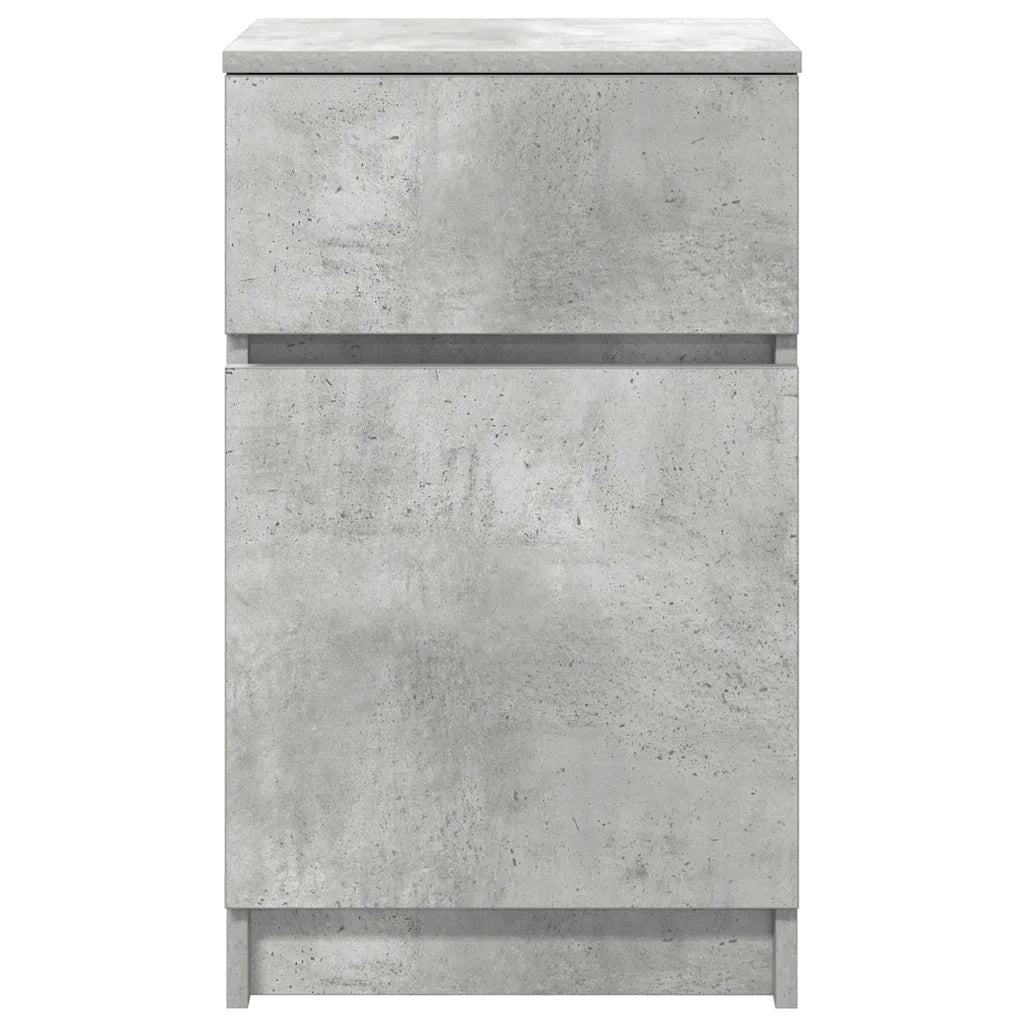 Comodini 2 pz-Set di 2 Tavolino da notte Grigio Cemento 39x35x65 cm in Legno Multistrato