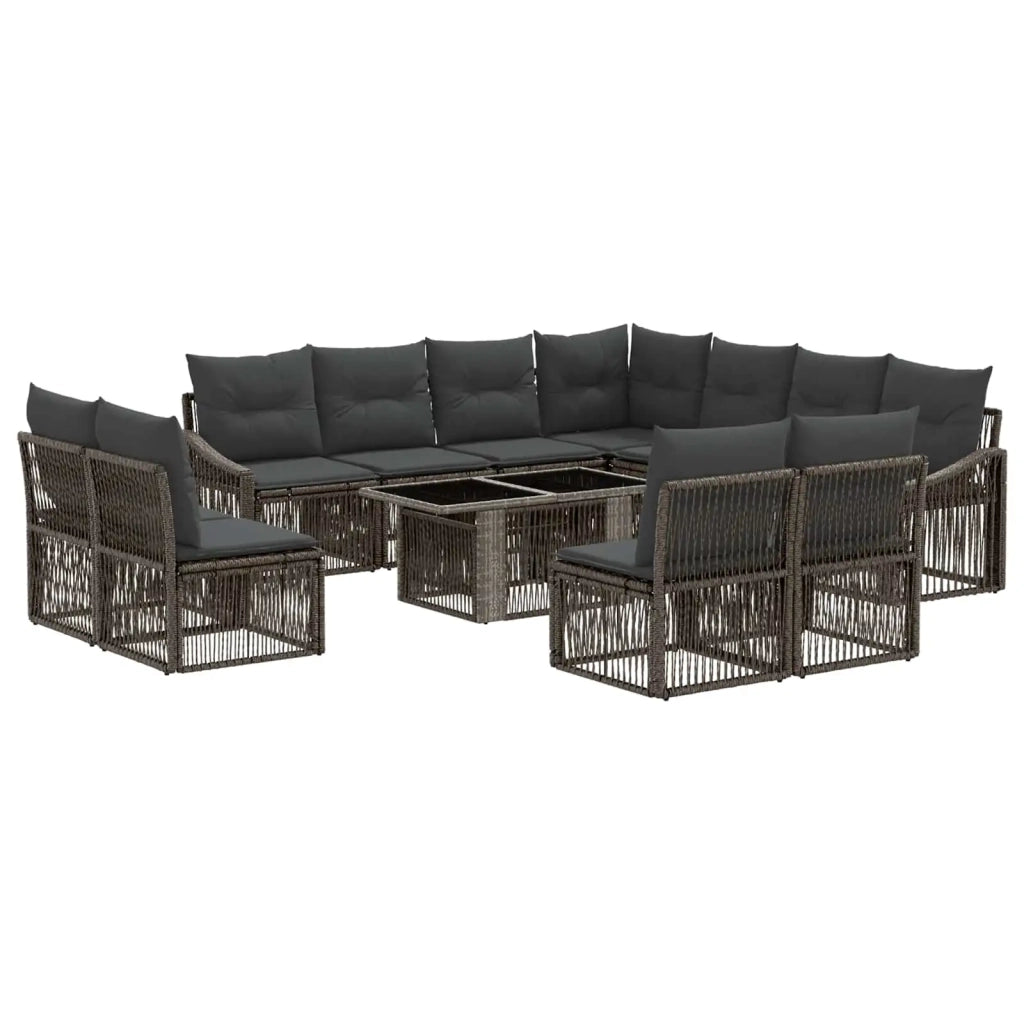 Set Divano da Giardino 12 pz Grigio e Grigio Scuro polyrattan 3437267