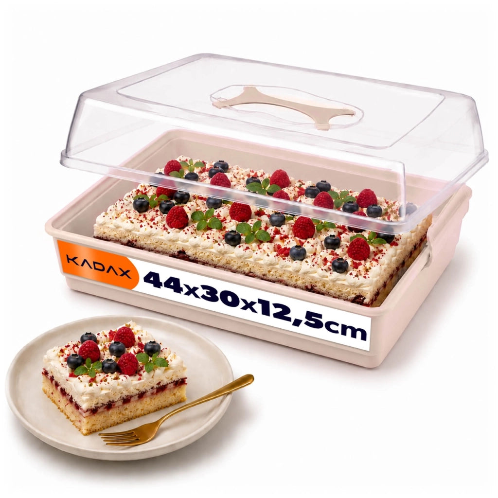 Contenitore in plastica KADAX per torte, pasticcini, scatola per torte, rettangolare, grande