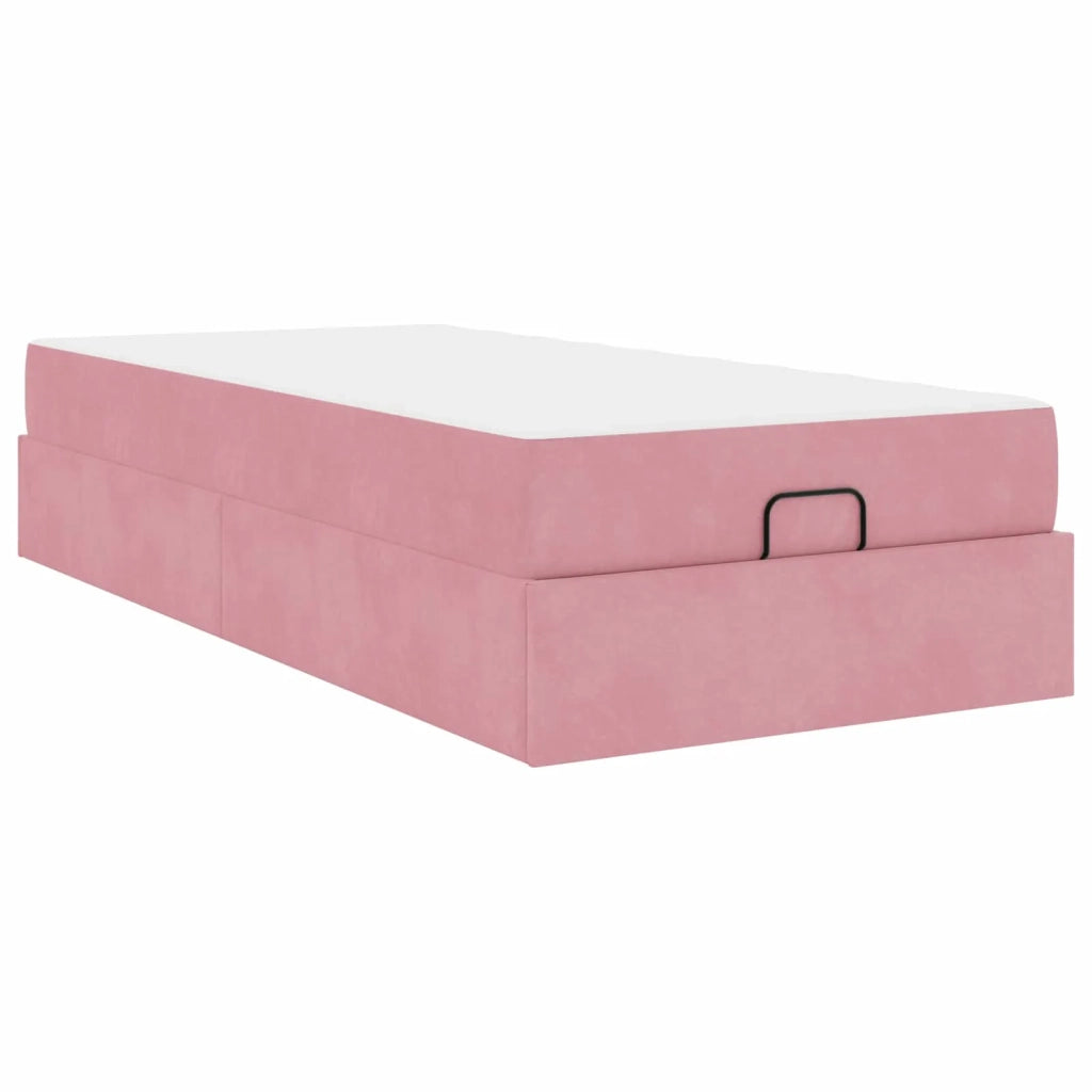 Struttura letto con materasso 2 pz-Giroletto con materasso Rosa Velluto