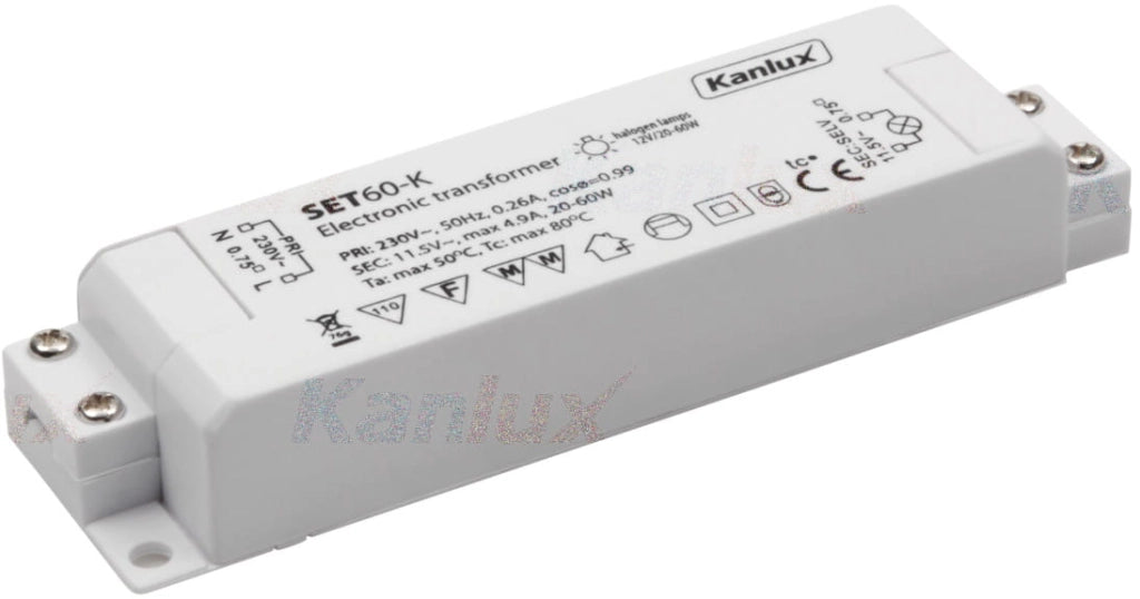 Trasformatore alogeni 12V AC 60W Kanlux SET60-K bianco